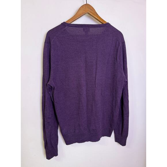 J.Crew Men’s Merino Wool Blend Crewneck Sweater Purple Plum Long Sleeve Size L - Picture 4 of 4